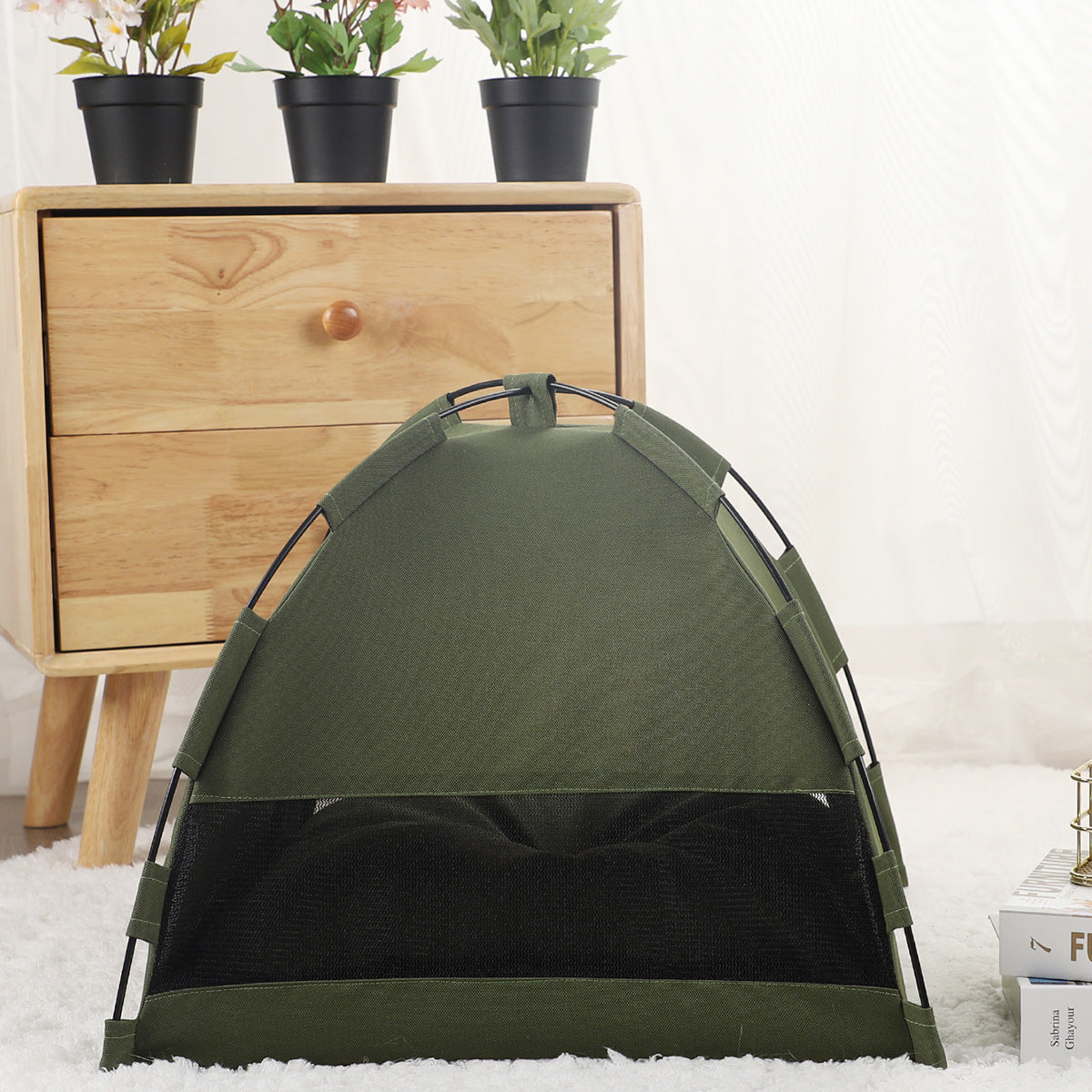 Cross-border Amazon summer cooling mat outdoor pet nest tent breathable foldable solid color simple pet cage