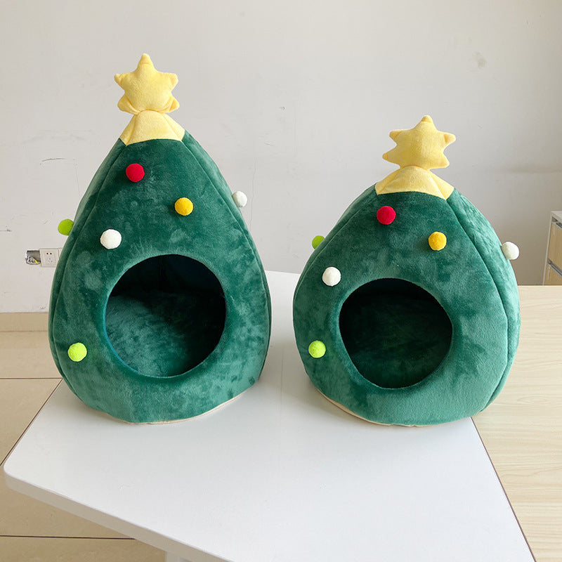 Christmas Tree Cat Bed