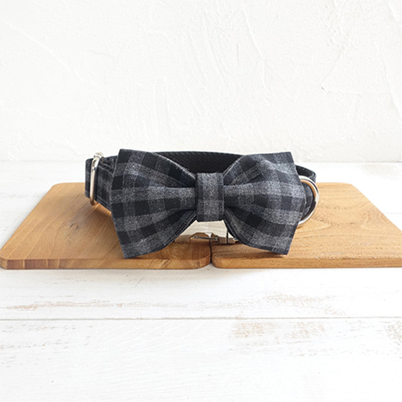 Classic Grey Tartan Collar and Lead Set