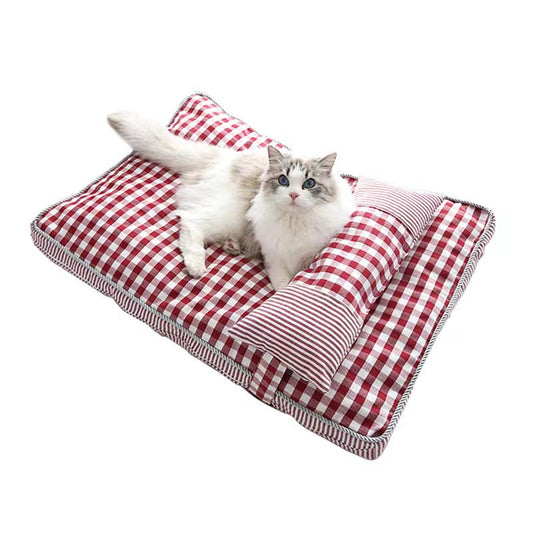 Plush Scottish Plaid Pet Bed