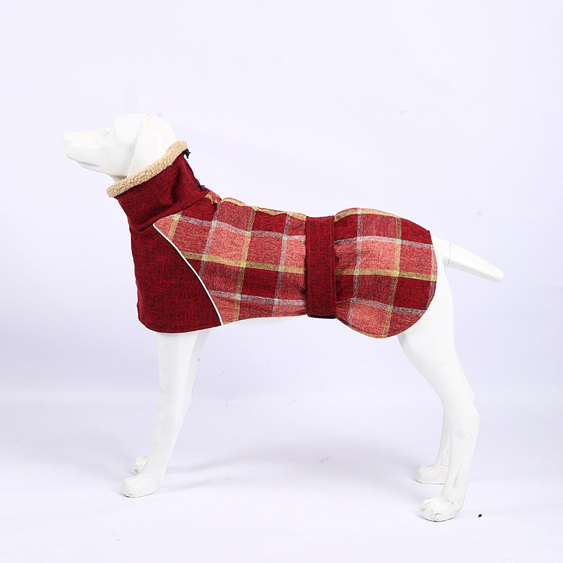 Wool Plaid Pet Coat