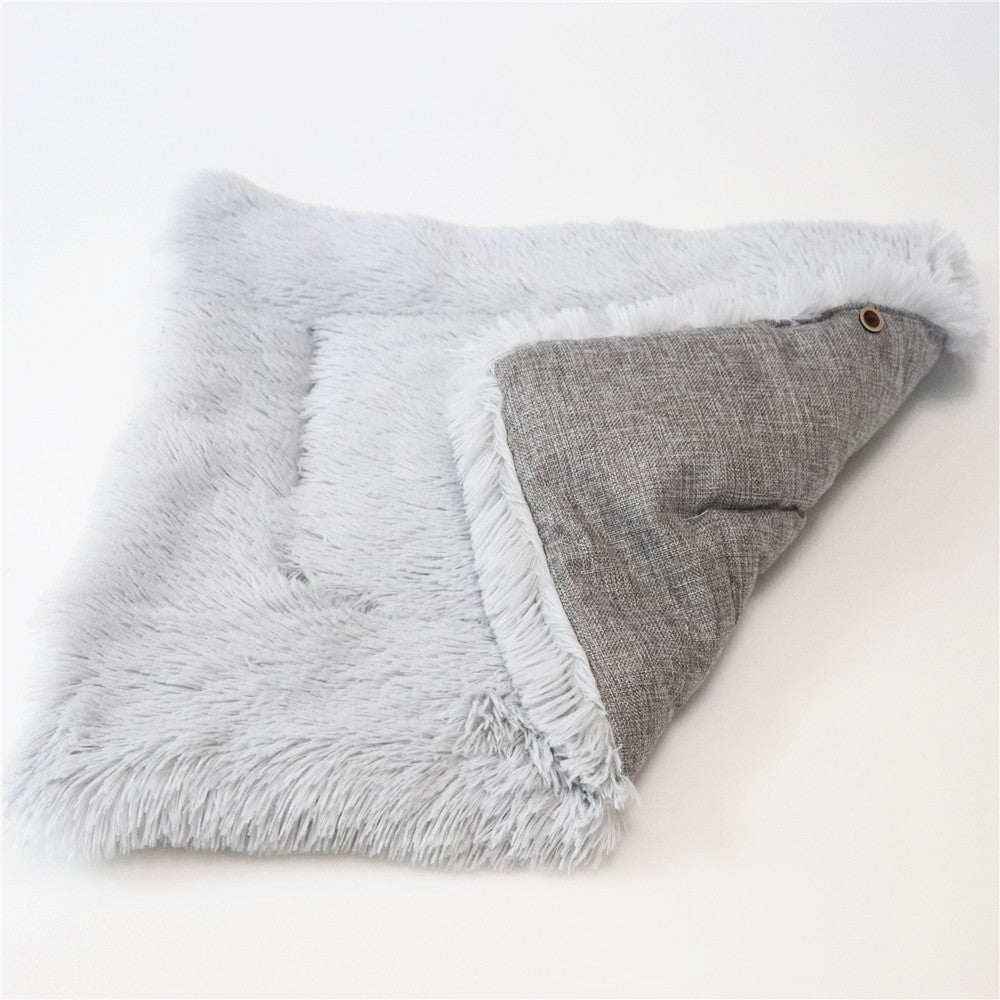 Dual-purpose Convertible Folding Plush Pet Mat