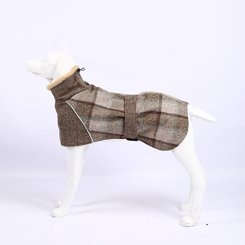 Wool Plaid Pet Coat