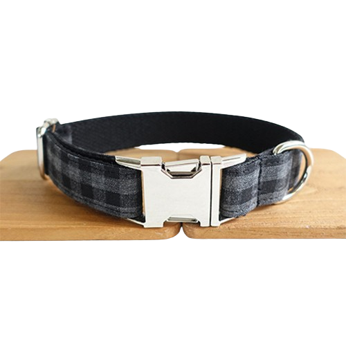 Classic Grey Tartan Collar and Lead Set