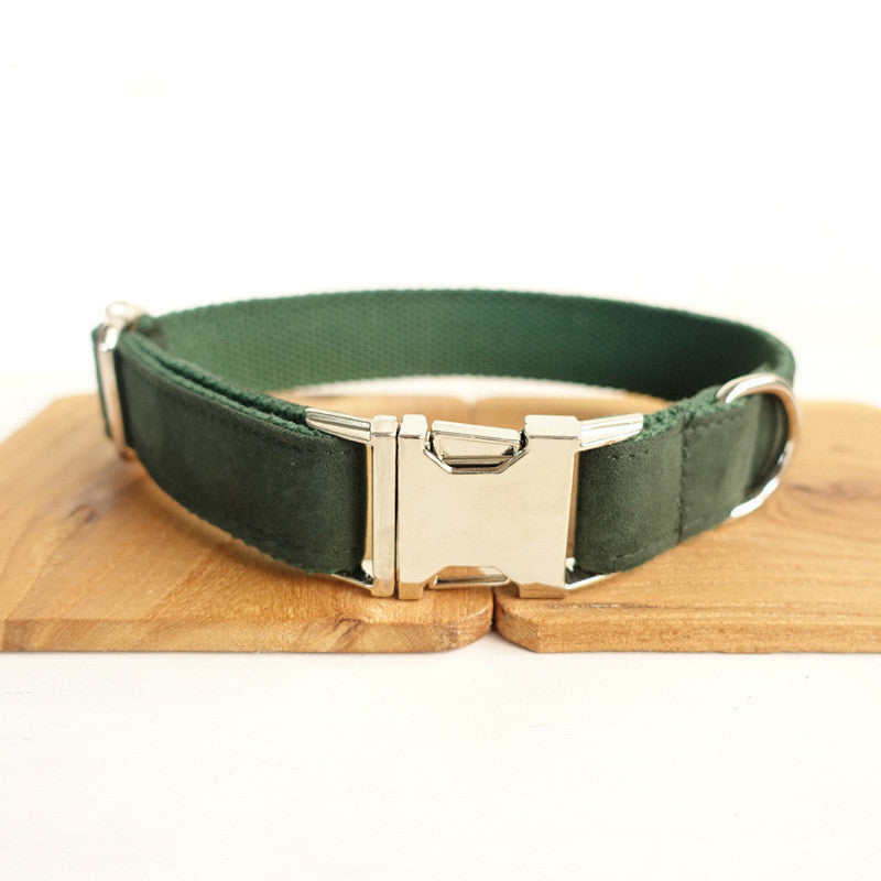 Traditional Scottish Green Bow Pet Collar Set