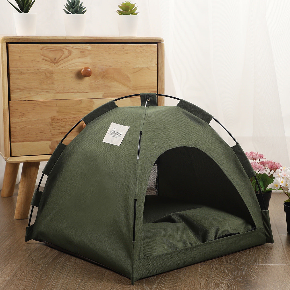 Cross-border Amazon summer cooling mat outdoor pet nest tent breathable foldable solid color simple pet cage