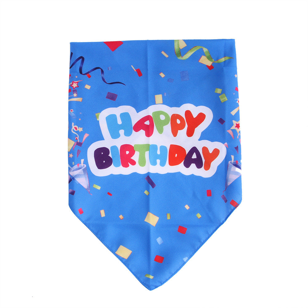 Cute Polyester Pet Birthday Triangle Scarf