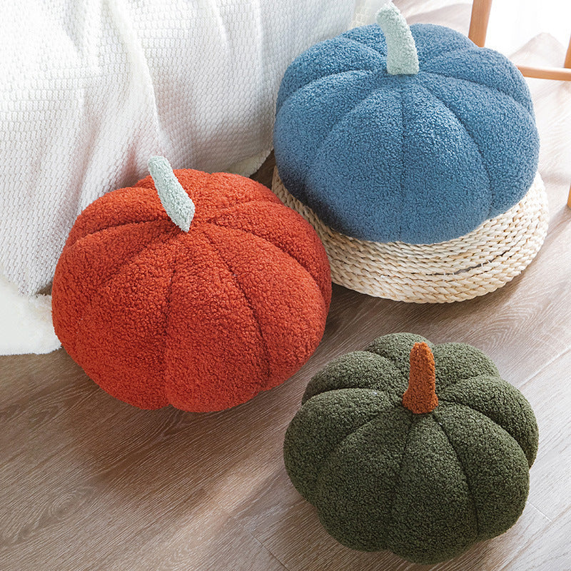 Halloween-themed plush pumpkin cushion for dogs and cats